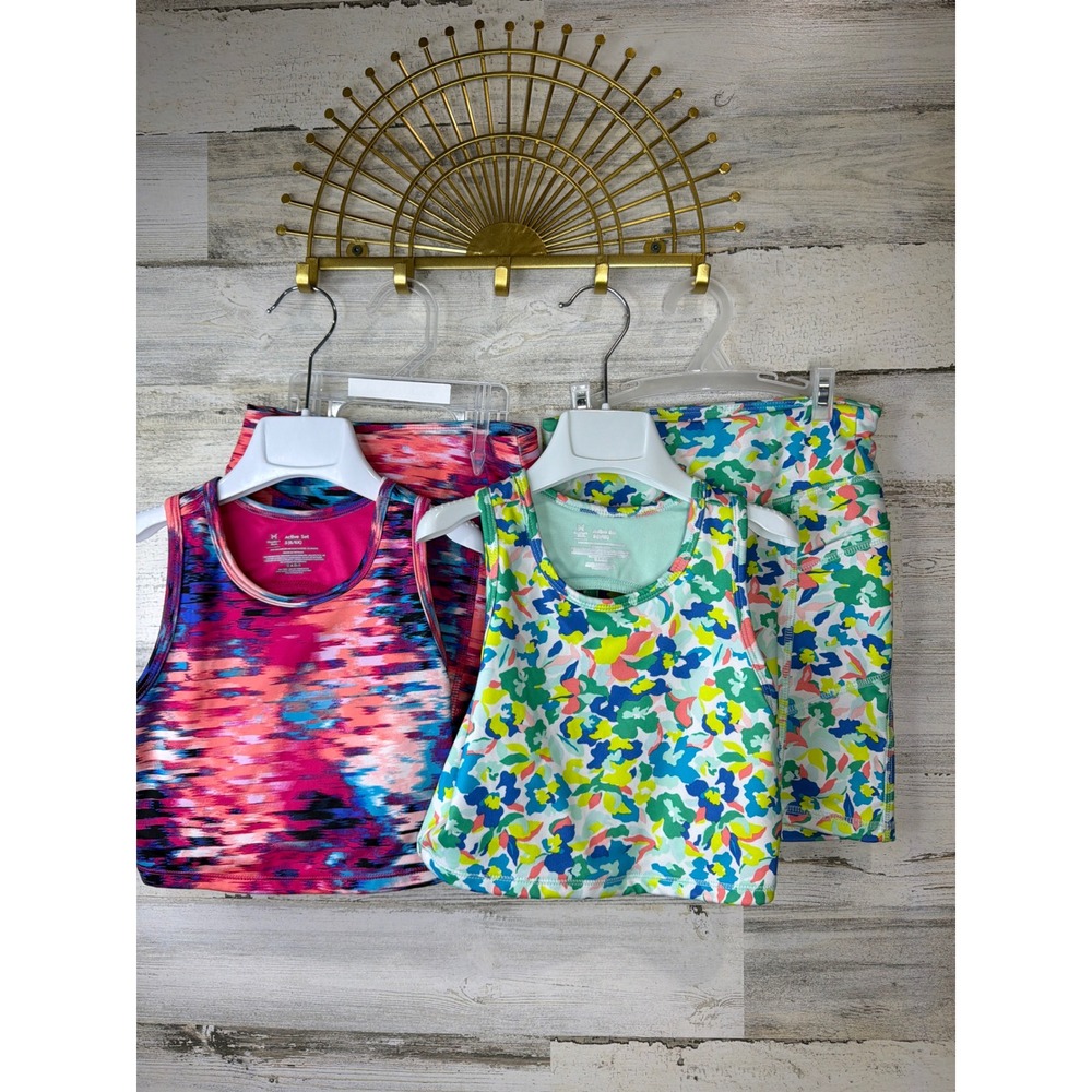 Member's Mark Active Set Bundle Girls Size 6/6X Colorful Floral Space Dye EUC
